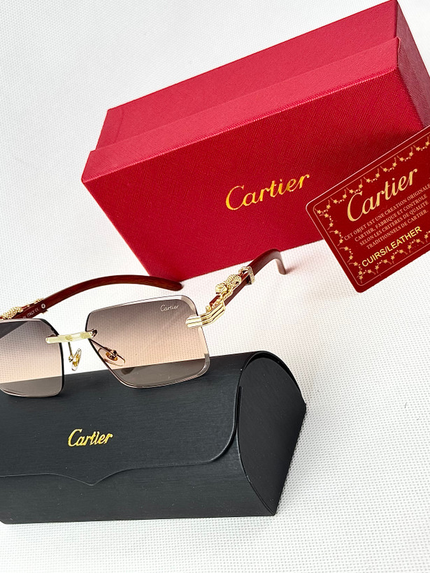 عینک برند آفتابی برند Cartier ( کارتیر ) فریم لس کوالیتی A++