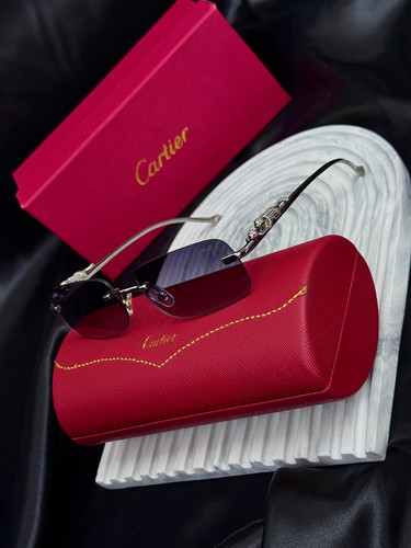 عینک (دورچی ) برند Cartier کارتیر دسته فلز جگوار کوالیتی High quality